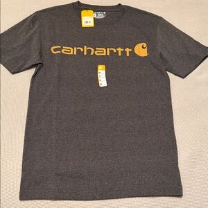 Carhartt Men's Dark Gray Tee with Gold Logo